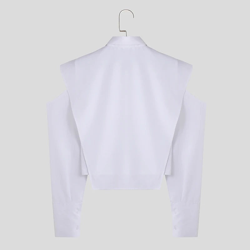 Chemise habillée blanche à découpes audacieuse