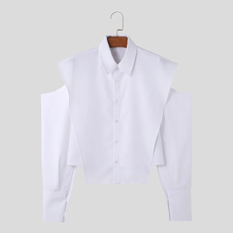Chemise habillée blanche à découpes audacieuse